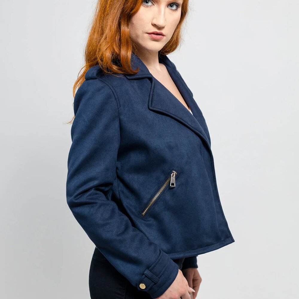 Megan Women's Vegan Faux Leather Jacket - Picture 3 of 5